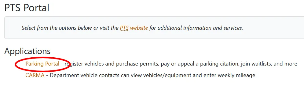 Parking Portal link