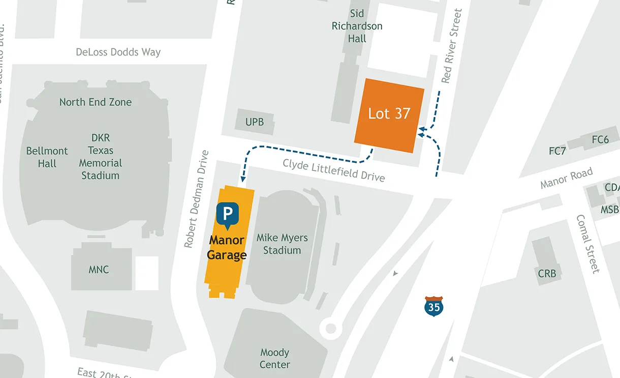 map of route into Manor Garage