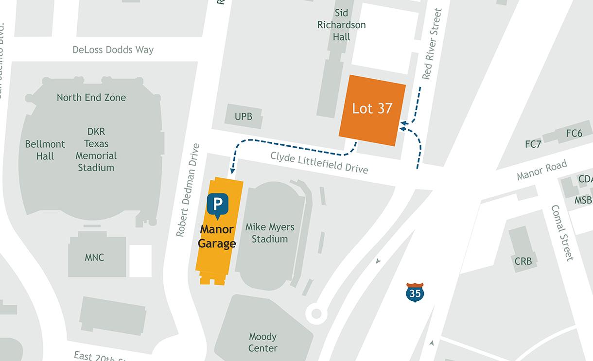 map of route into Manor Garage