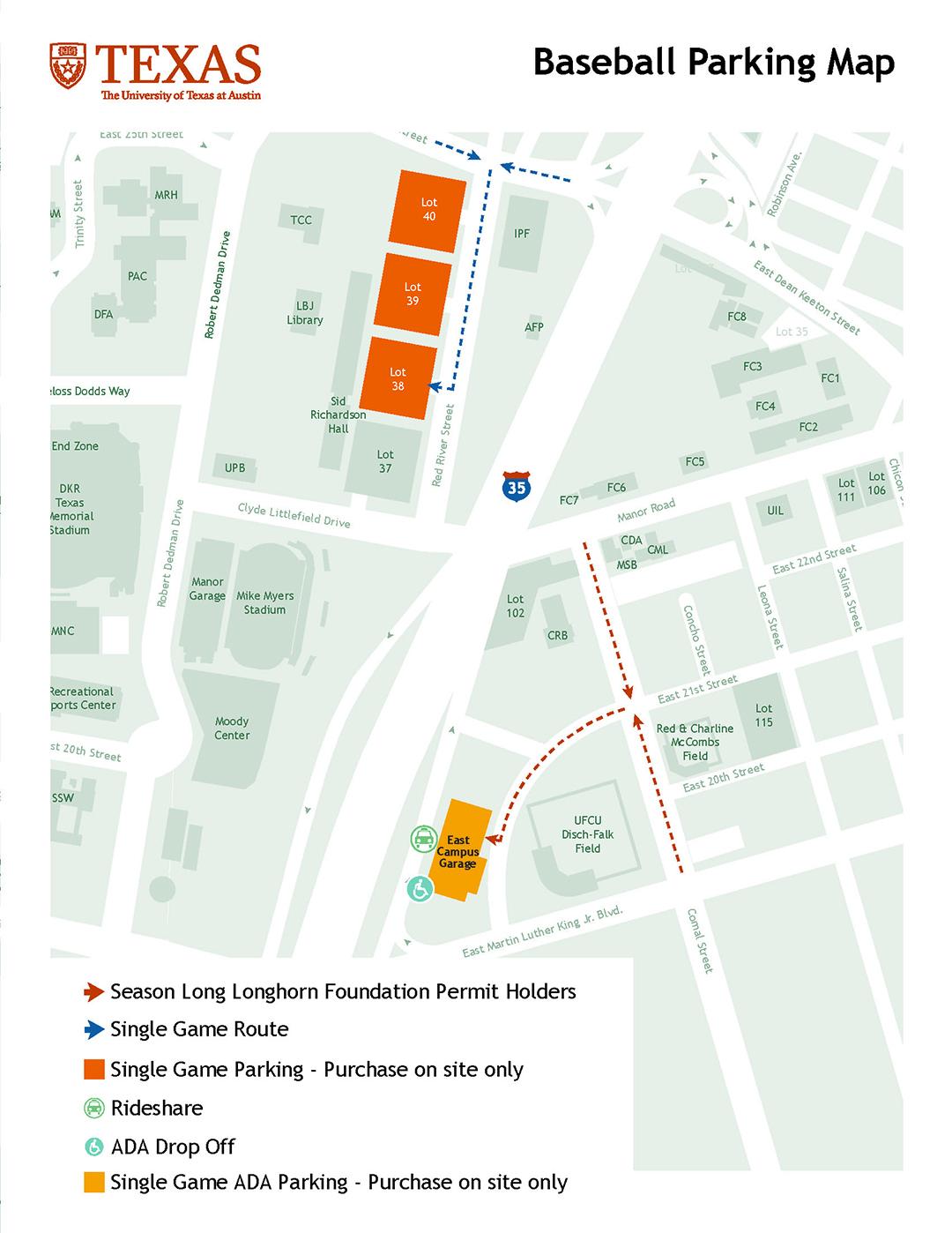 Baseball Parking Map 