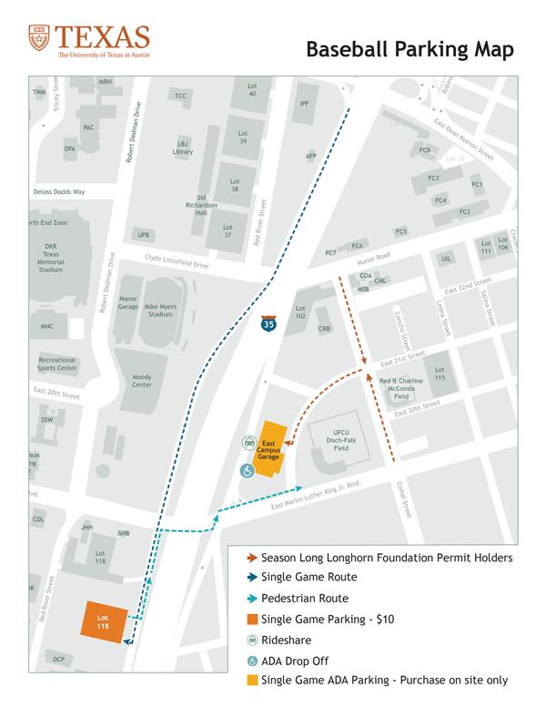 map of baseball parking