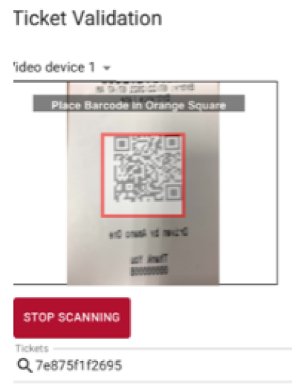 scanning ticket