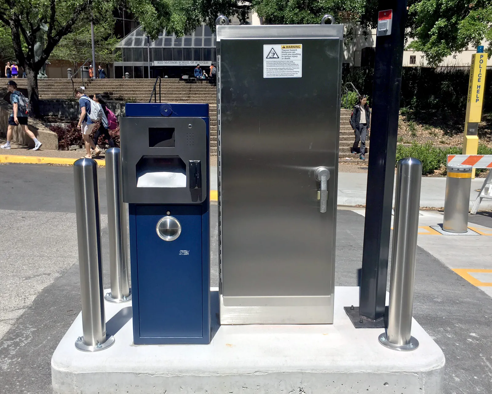 intercom system on speedway mall